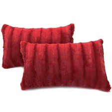 Cheer Collection Decorative Throw Pillows - Reversible Faux Fur to Microplush
