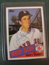 1985 Topps Marty Barrett Autographed Card - Red Sox - COA 