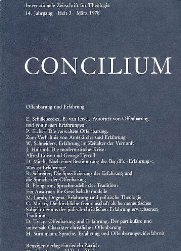 Concilium. Heft 3. 14. Jahrgang. 1978. Internationale Zeitschrift für Theologie. - Bild 1 von 1