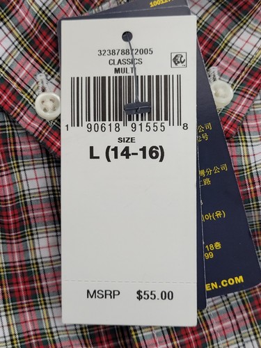 Polo Ralph Lauren Boys Button Down Plaid Long Sleeve Shirt Youth Sz Large 14-16 - Picture 7 of 8
