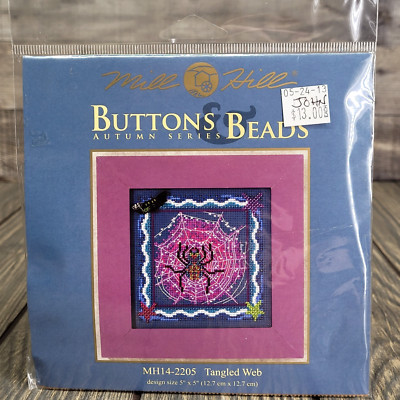 Mill Hill Buttons & Bead Tangled Web Halloween Spider Cross Stitch Kit Witchy