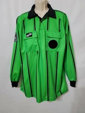 OFFICIAL SPORTS U.S. SOCCER FEDERATION REFREE JERSEY GREEN LONG SLEEVE LG/XL EUC