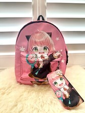 SPY FAMILY Anya Forger Cosplay Anime Comic Bags Backpack Pink With Pouch/ Charm