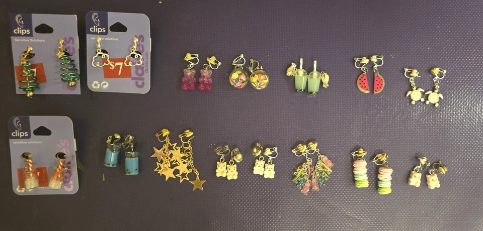 Lot of 16 Claire's clip on earrings - Image 2 of 2