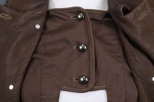 MAX MARA Brown Leather Double Breasted Buckled Cropped Jacket Size 8 - Picture 18 of 24