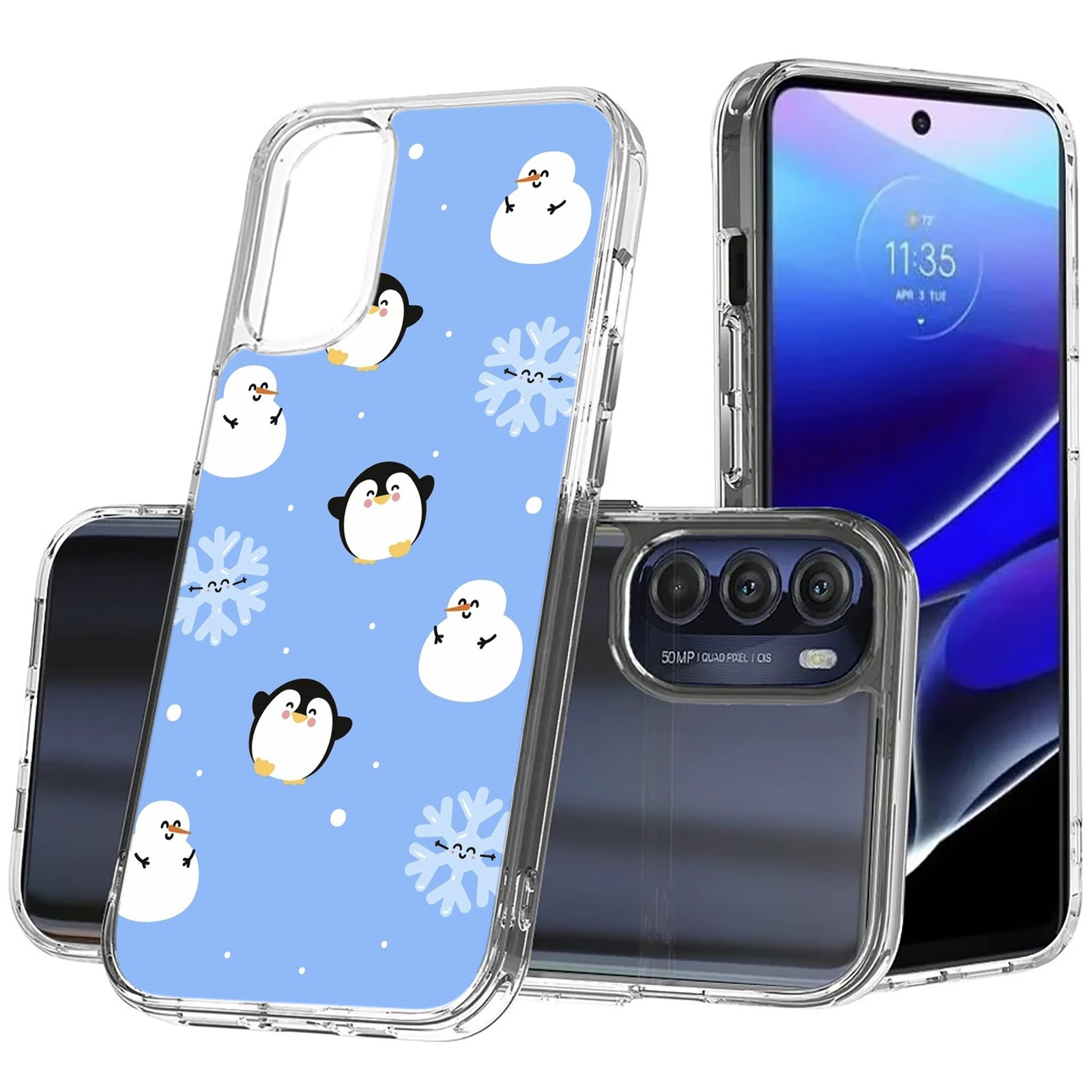 Phone Case Cover for Motorola Moto G Stylus 5G (2022), Snowman Flakes