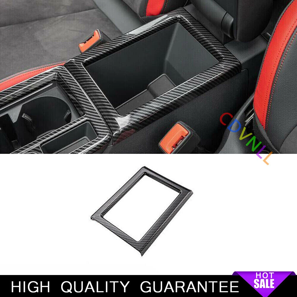 Middle Console Storage Box Trim 1PCS Fit For Audi Q3 2019-2023 ABS Carbon Fiber