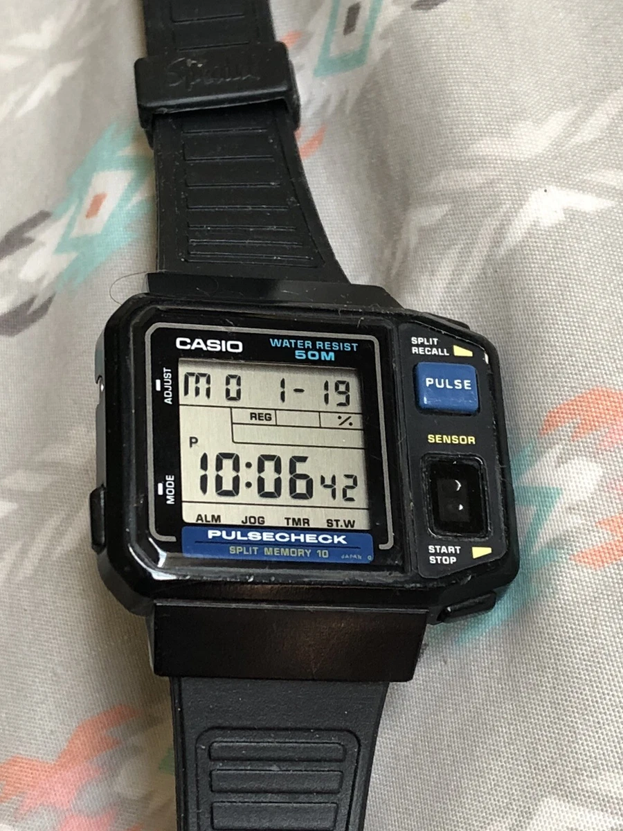 VINTAGE RARE CASIO JP-100W PULSECHECK VINTAGE DIGITAL WATCH