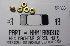 #3-48 Hex Machine Screw Nuts Solid Brass (100)