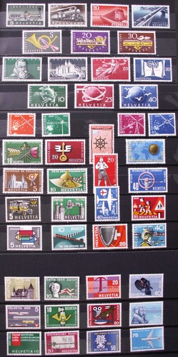 12 Sätze "Jahresereignisse der Schweiz" 1947-1960 ** postfrisch.