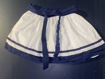 Vintage Eagle's Eye Girl Skirt Small Navy White Tie Bow A Line 5