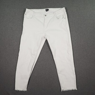 UP2FASHION Damen Jeans Hose Gr. 54 weiß High Waist five Pocket Pants Stretch Bau