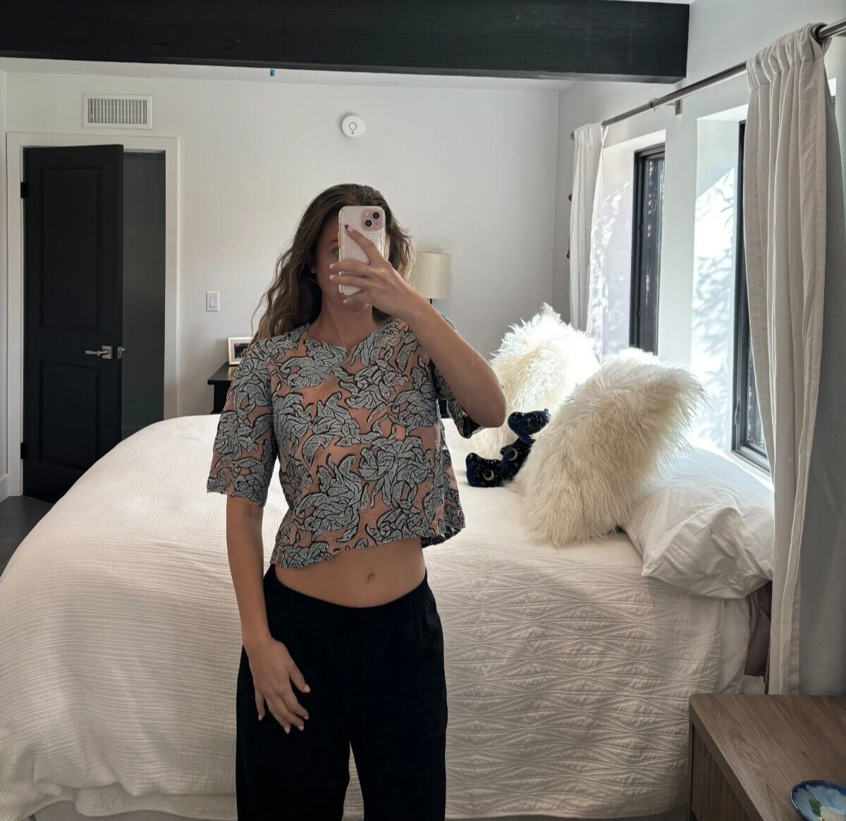 Camicia donna BALENCIAGA pelle metallizzata e pizzo! Molto carino ed elegante