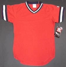 Wilson A4795 Scarlet V-Neck Throwback Jersey Youth (SNWN)
