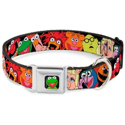 BUCKLE-DOWN Buckle Down Muppets Dog Collar Animal Kermit Fozzie Piggy S M 13"-18"L 1.5"W 6oz