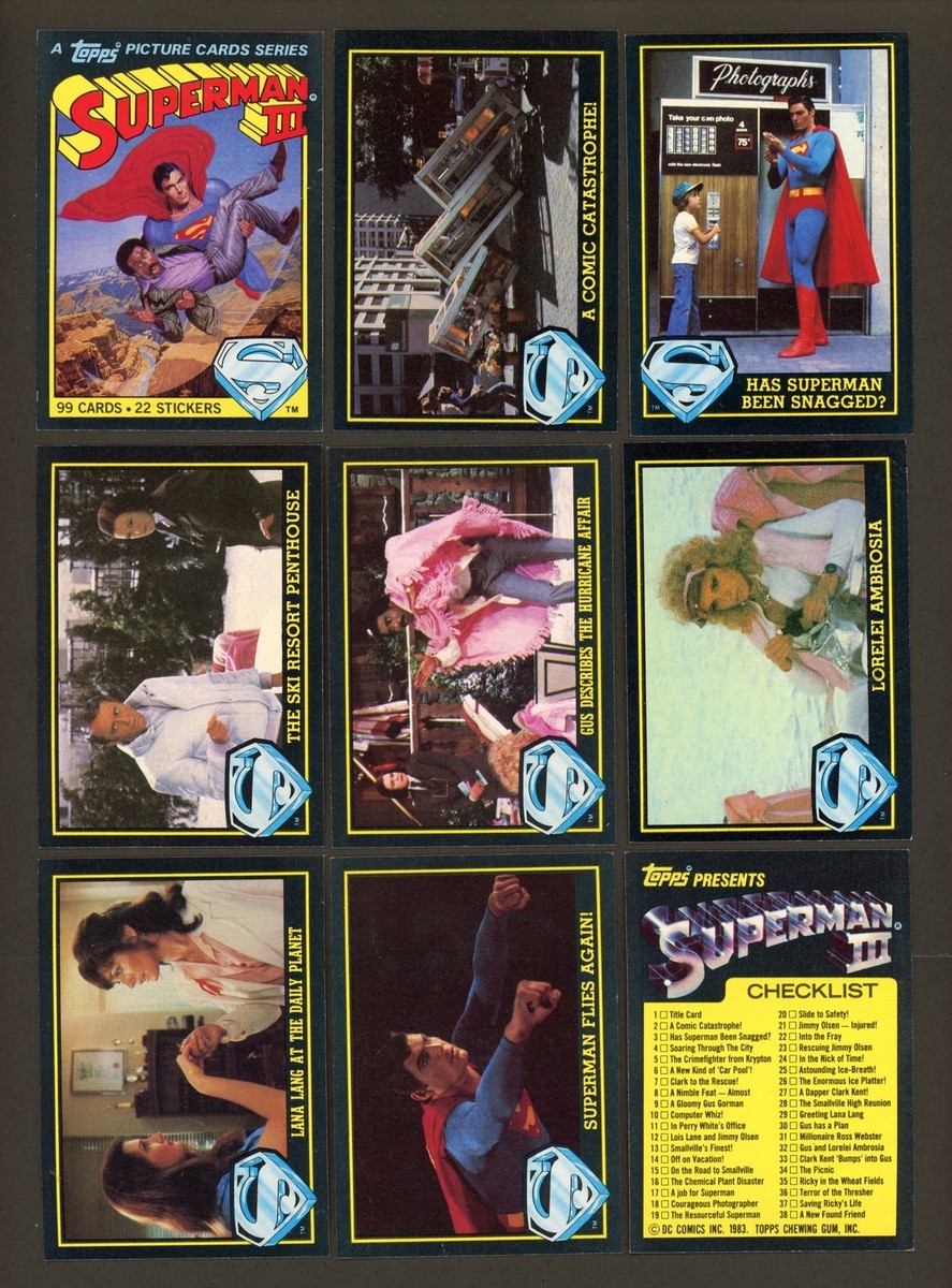 スーパーマン 1983 Topps Superman III Complete Set (99) NM NM/MT*6526 | eBay