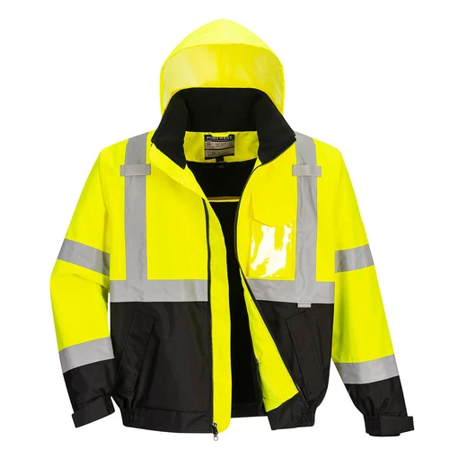Portwest US364 Hi Vis Premium 2-in-1 Bomber Hooded Waterproof Safety Jacket ANSI video thumbnail