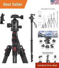 Durable Aluminum Tripod with 360 Ball Head, Compatible with Cameras Phones