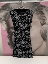 Vintage Nouvelle Susan Miller Black &white Cut Out Dress Size 3 LooksBigger Nowt