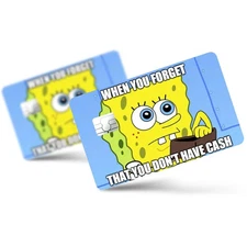 2 Pack Funny SpongeBob Credit Debit Card Sticker Vinyl Decal Skin Cartoon Cool