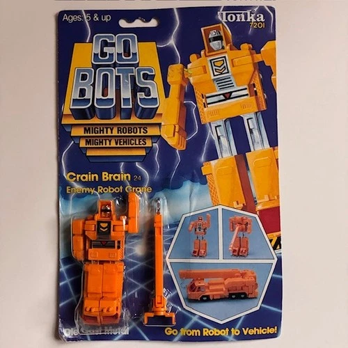 Go Bots Crain Brain 24 Enemy Robot  Crane New Sealed Package  Vintage Tonka 1984