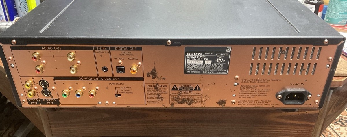 Sony DVP-S9000ES SACD/DVD/CD Player 4901780648184| eBay