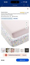 Parent's Choice 100 Cotton Fitted Crib Sheets 2 Pack Pink Floral Flowers