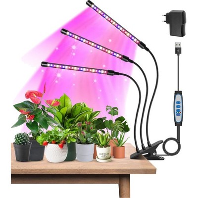 Plant Lights, 3 Heads Red Blue Warm White Full Spectrum Grow Lights for Indoo...