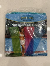 Sand N Sun Transparent Air Mat 6ft Inflatable Blue Pool Float