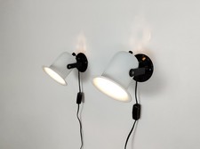 Vintage pair of reading lamps / wall lamps, 1970s Swedish bed lamps