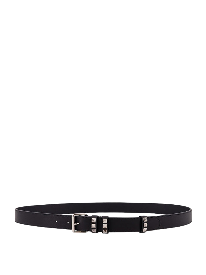 VALENTINO GARAVANI Men's Flaneuse Black Studded 30mm Belt New & Authentic