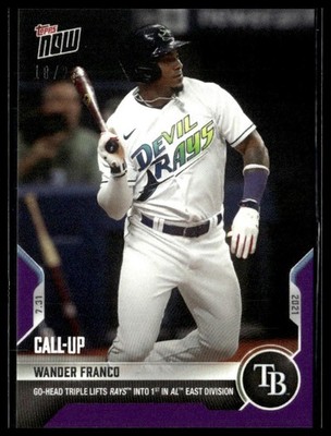 2021 Topps Now 589 Wander Franco Tampa Bay Rays Call-Up RC Purple 18/25