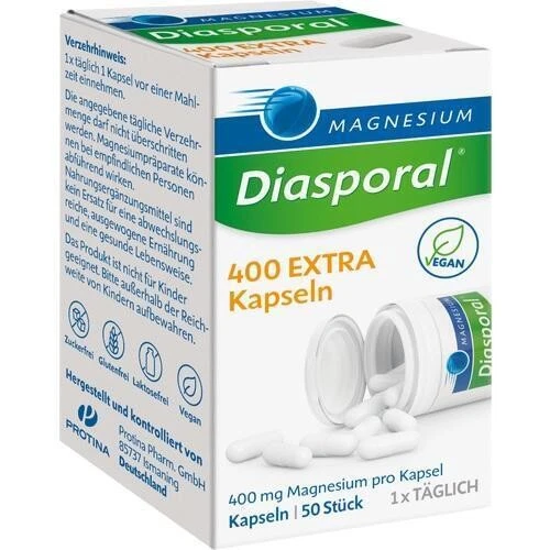 PROTINA PHARMAZEUTISCHE GMBH MAGNESIUM DIASPORAL 400 Extra Kapseln, 50 St PZN 10192584