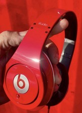 Beats by Dr. Dre Studio 1st Gen Wired Headphones Black Red with Case MINT