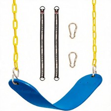 Decorlife Outdoor Swing Seat with 66" Coated Chain 330lb Capacity, Blue