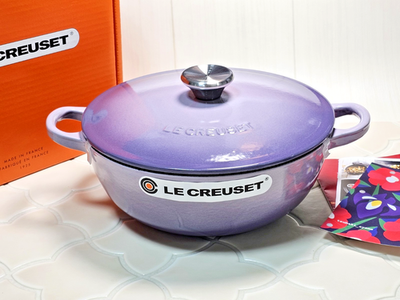 RARE Le Creuset Bluebell Purple Marmite 22cm 2.7 Qt Soup Pot Round
