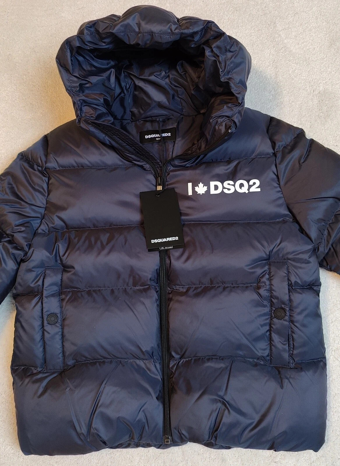 Dsquared2 Kids Boys & Girls Navy Puffer Coat Jacket Duck Down Size 10 Years image 3