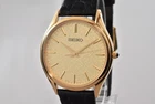 Vtg 1997 [MINT] SEIKO Dolce 8J41-0AJ0 Gold Dial Quartz Men's Watch From JAPAN