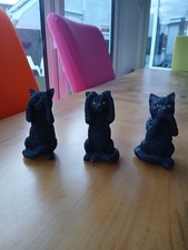 Nemesis Now 3 Three Wise Cats Black Figures Figurines