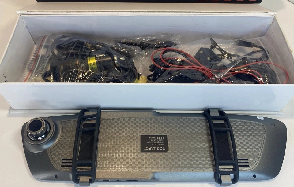 TOGUARD HD Dash Cam Espejo Delantero y Trasero Coche Cámara de Visión Trasera Grabación Foto 3 de 4