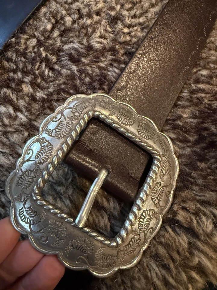 Lote de 2 cinturones de cuero estilo occidental talla grande Foto 2 de 4