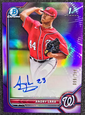 2022 Bowman Chrome 1st Purple Refractor AUTO /250 Andry Lara #CPA-AL Nationals