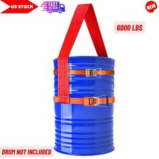 Drum Lifting Sling for 55 Gallon, 2 Pack Adjustable Ratchet Strap, 6000 Lbs