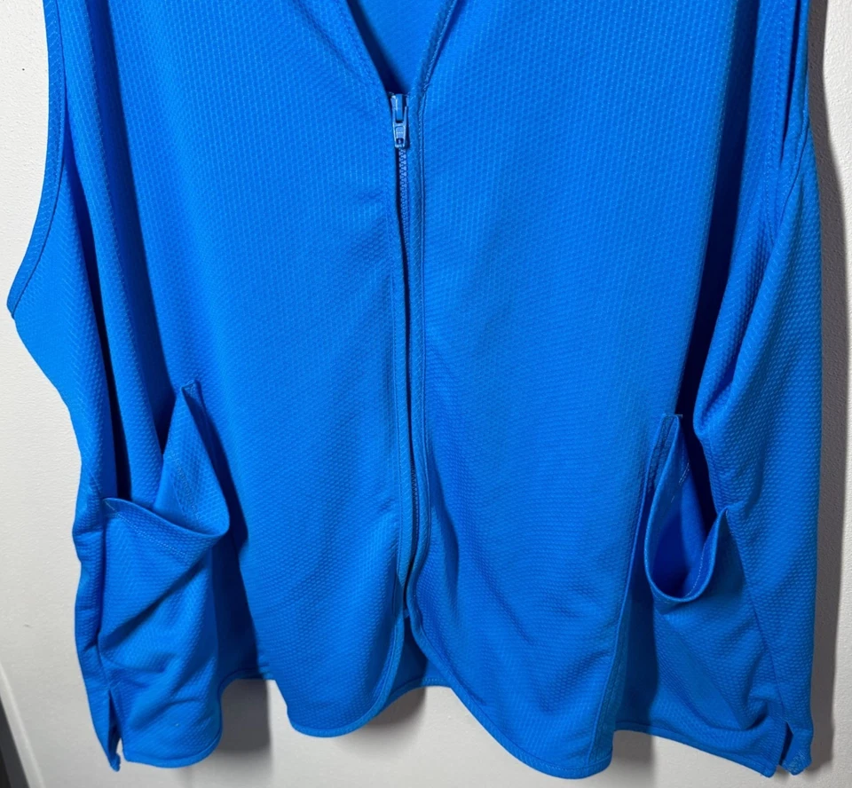 Walmart Employee Vest Womens 5X Blue Zip Up Spark Logo Pockets Lanyard Clip Slot - Image 4 of 4