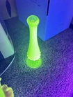 VINTAGE FENTON HOBNAIL BUD VASE Swung OPALECENT VASELINE URANIUM GLASS