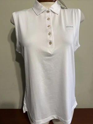 Peter Millar DAMEN ÄRMELLOSES GOLF POLO LARGE WEISS GOLF NEU MIT ETIKETT - Bild 1 von 4