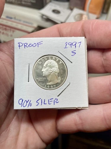 Proof Silver Quarter  (90% Silver 1997 Washington Quarter) FREE SHIPPING!!!