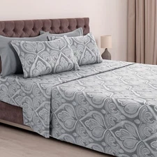 6 Piece Bed Sheets Microfiber Comfort Ultra Soft Deep Pocket Sheets Pillowcases