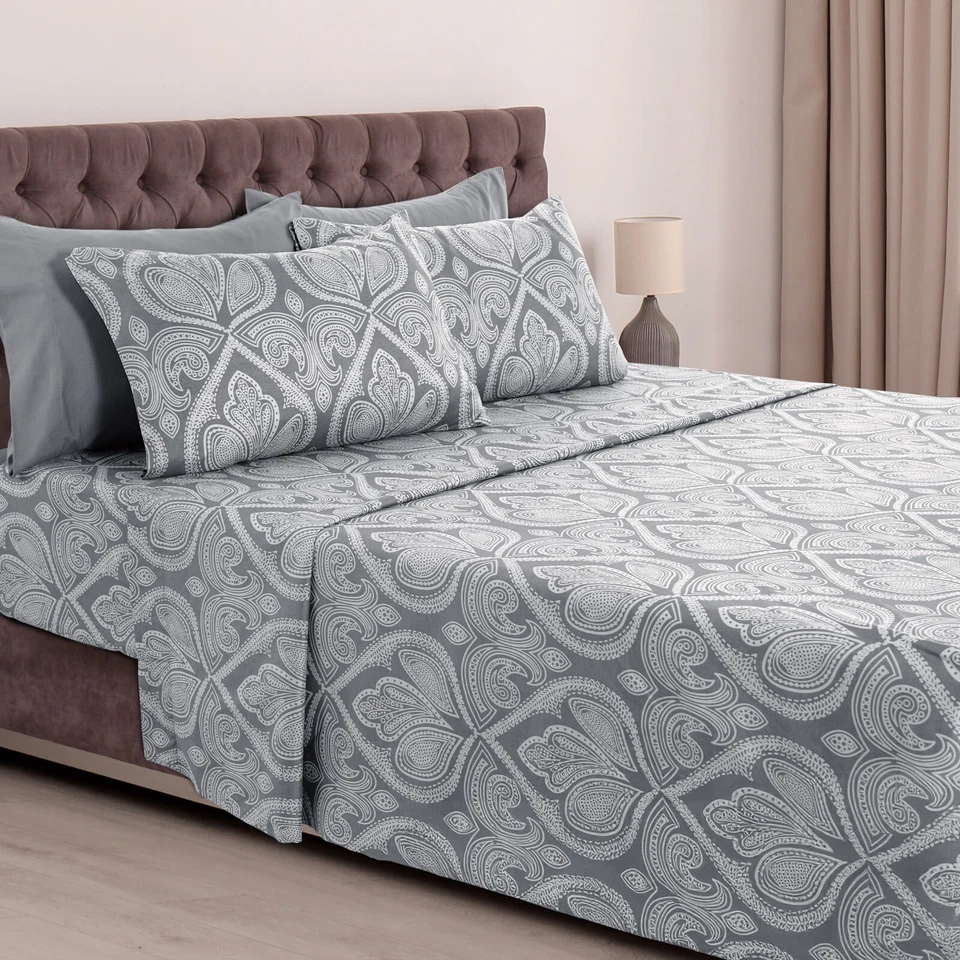 6 Piece Bed Sheets Microfiber Comfort Ultra Soft Deep Pocket Sheets Pillowcases