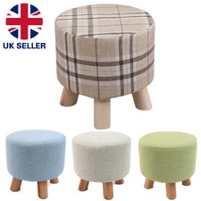Small Wooden Footstool Footrest Pouffe Foot Stool Padded Ottoman Seat Bench B